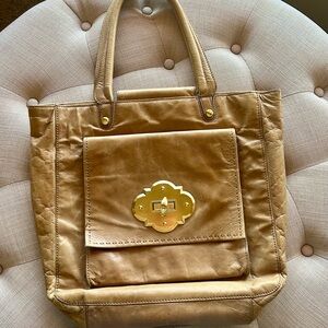 Cynthia Rowley Large Leather Turn Lock Tote